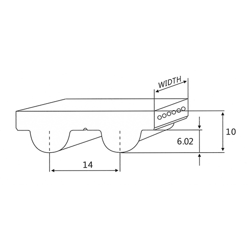 Dibujo de Correa de Distribución HTD14M