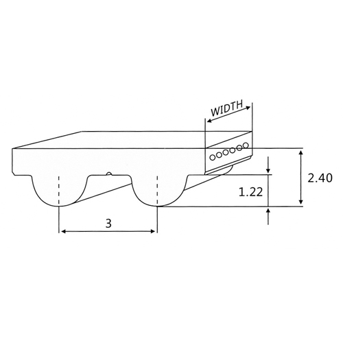 Dibujo de Correa de Distribución HTD3M