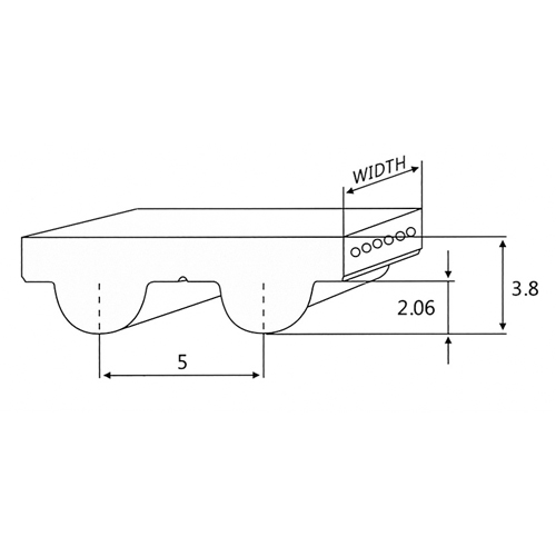Dibujo de Correa de Distribución HTD5M