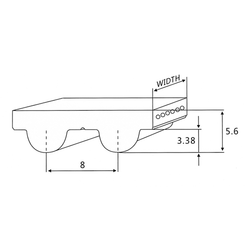 Dibujo de Correa de Distribución HTD8M