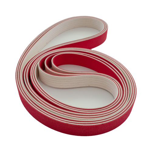 Cinta transportadora plana con revestimiento de silicona roja