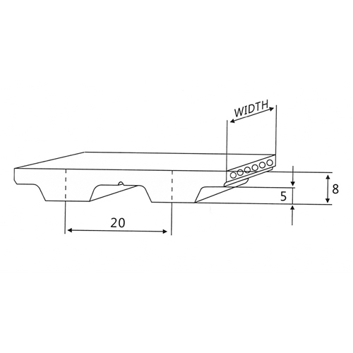 Dibujo de Correa de Distribución T20