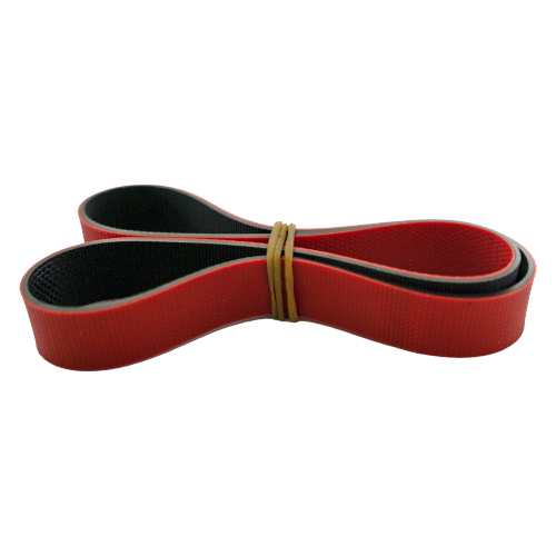 Cinta transportadora elástica con revestimiento de silicona roja