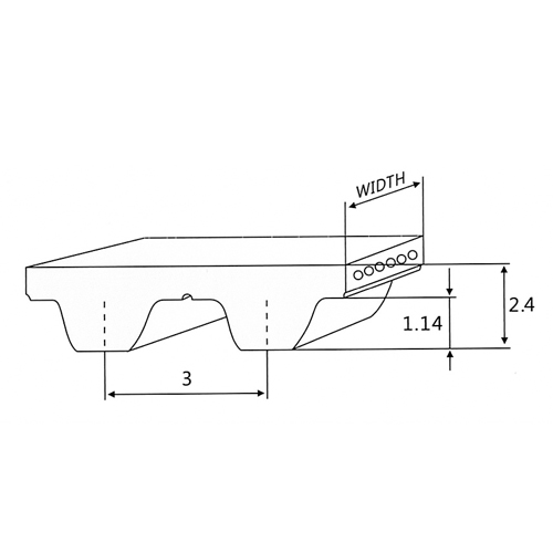 Dibujo de Correa de Distribución S3M