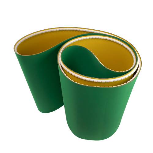 Cinturón Plano de Nailon Verde y Amarillo